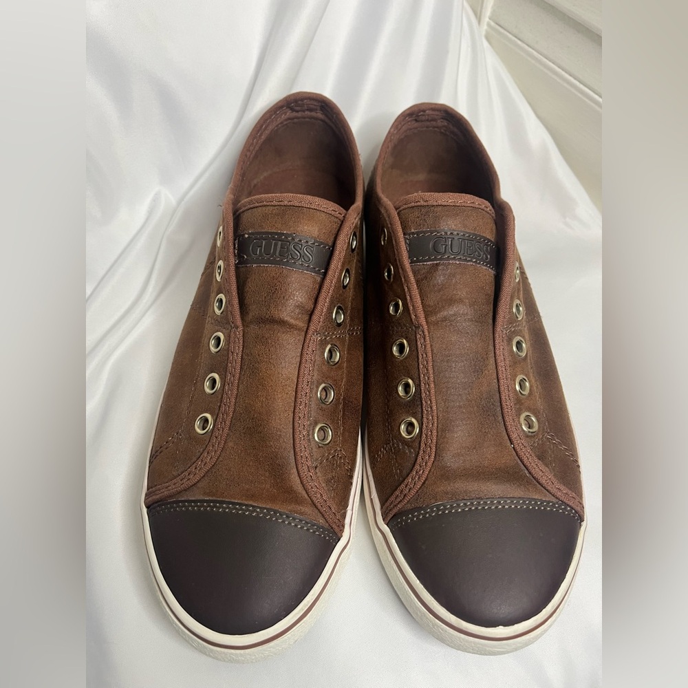 GUESS Men's Brown Slip-On Sneakers